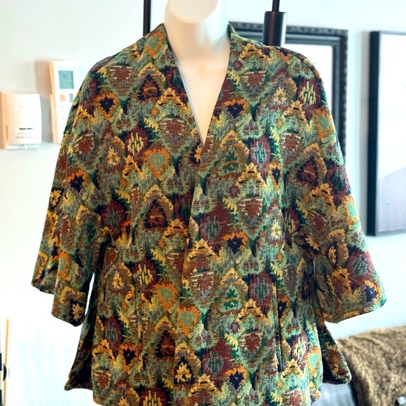 ZARA Open Front Aztec Tribal Tapestry Jacket - Picture 3 of 6